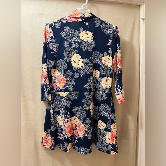 🔵 Atrizan Robin Barre Navy Pink Floral Open Cardigan size XS 🇨🇦 Long Sleeve - Picture 4 of 7